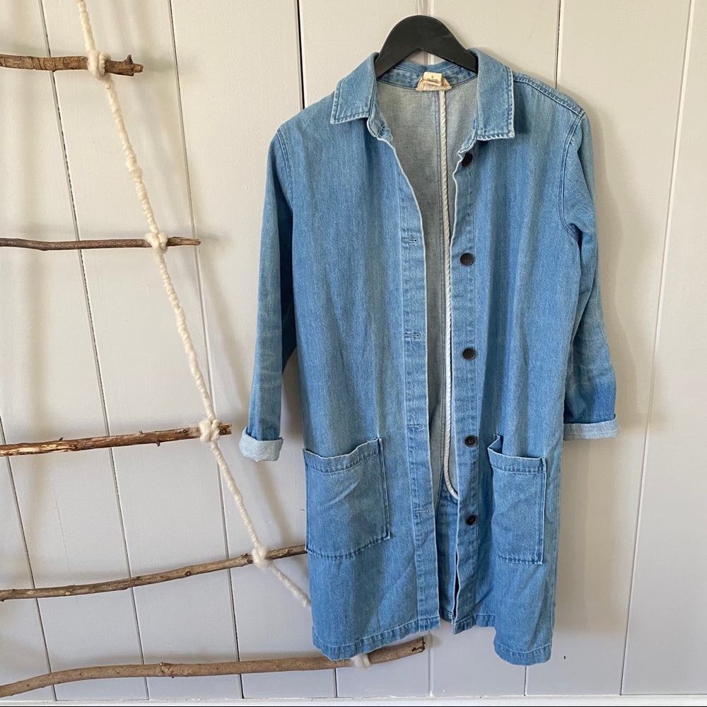 Denim Painter’s Long Blue Duster Jacket